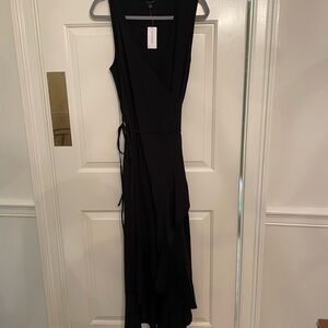 Banana Republic Black Asymmetrical Wrap Dress